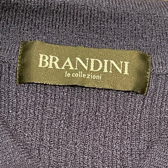 Brandini Men's Navy Blue Quarter Zip Rib Knit Short Sleeve Sweater Size XL - Picture 4 of 7